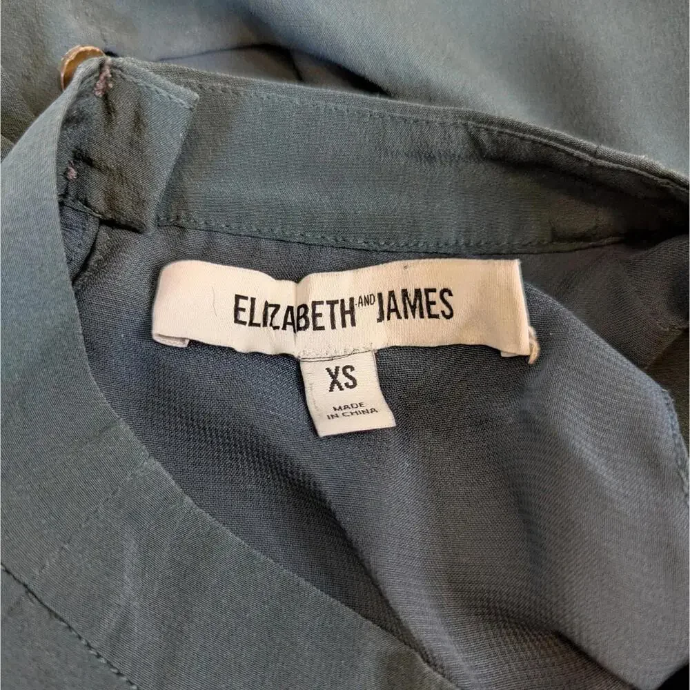 Elizabeth and James 100% silk cutaway halter flowy tank blouse
